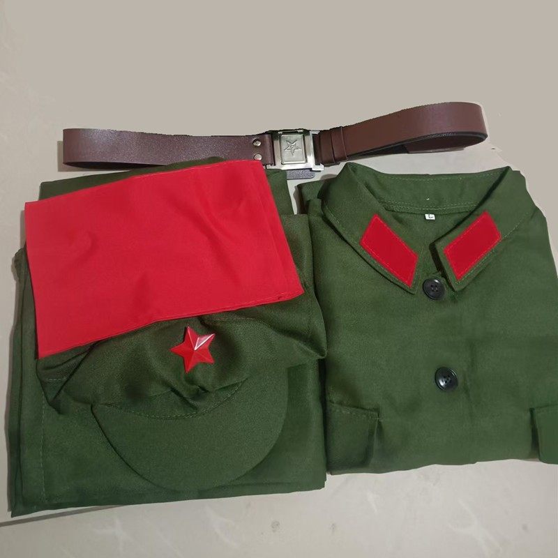 成人65式芳华老款绿军装怀旧老兵服红歌合唱服摄影演出服雷锋服装