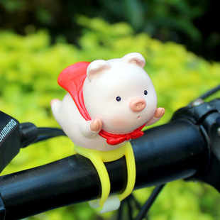 创意可爱小猪披风风车竹蜻蜓鸭子电瓶自行车载电动摩托装饰送朋友