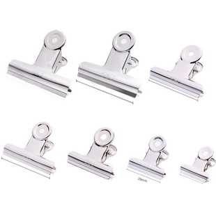 得力 9526钢票夹圆形铁票夹财务票据夹子金属夹铁夹子白钢夹书夹子 白钢夹19/29/38/51/64/76/88mm多规格