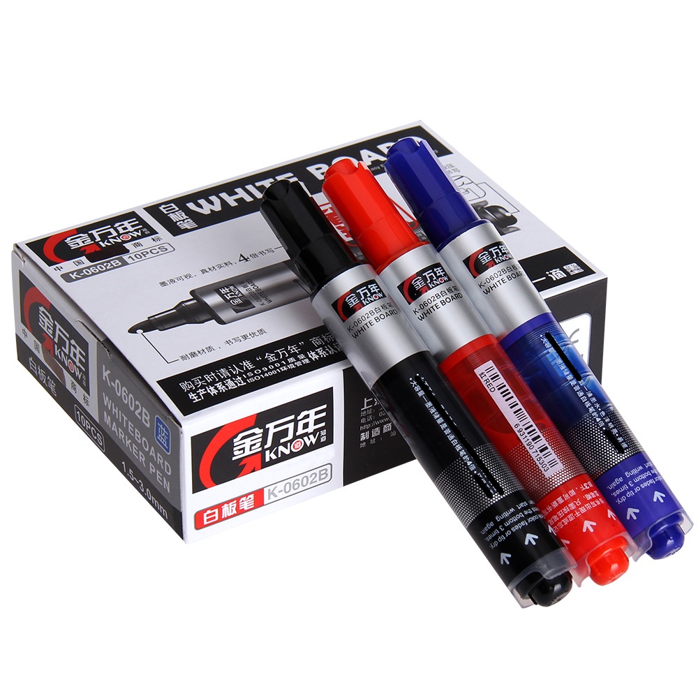金万年按压式白板笔按动直液式可擦可按压出墨易擦写教师用儿童可擦笔红色水性白班笔白板专用笔K0602B