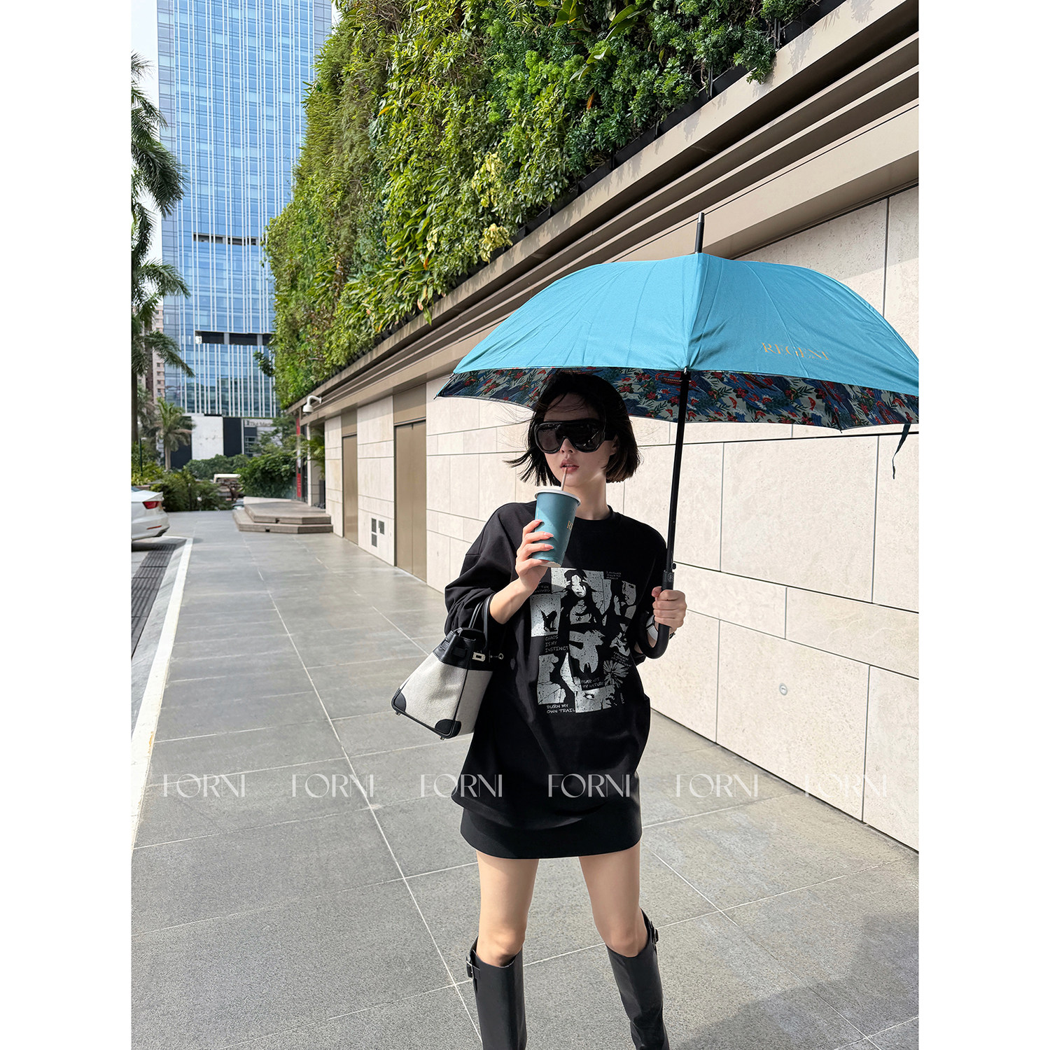 FORNI/YOYO &ldquo;Young潮流派&rdquo;美式休闲慵懒圆领印花純棉长袖T恤