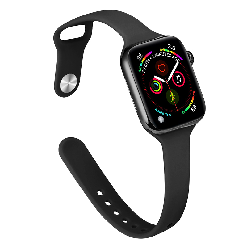 适用iwatch表带硅胶细款