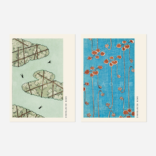 Shin Bijutsukai 复古怀旧文艺祥云花纹装饰花海报挂画内芯中古