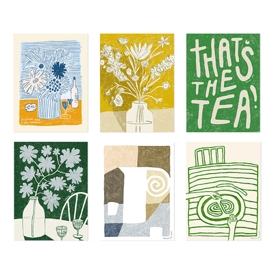 文艺原木装饰画画芯打印法式简约客餐厅组合混搭挂画替换绿色抽象