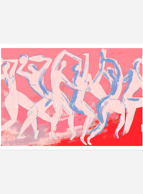 Dancing 红色抽象跳舞人物艺术海报装饰挂画替换画内芯不含框打印