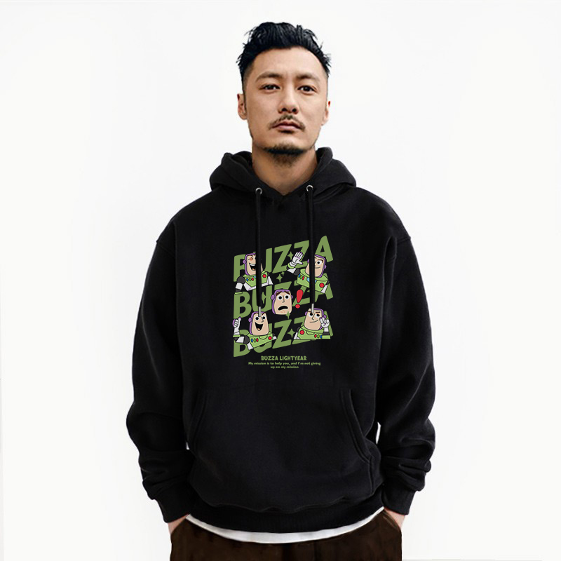 秋冬巴斯光年男士连帽加绒卫衣