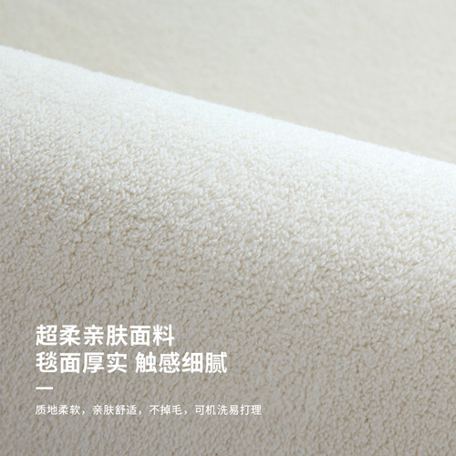 卧室地毯床边毯高级感主卧床前毯纯色整铺房间毛绒地垫客厅茶几毯