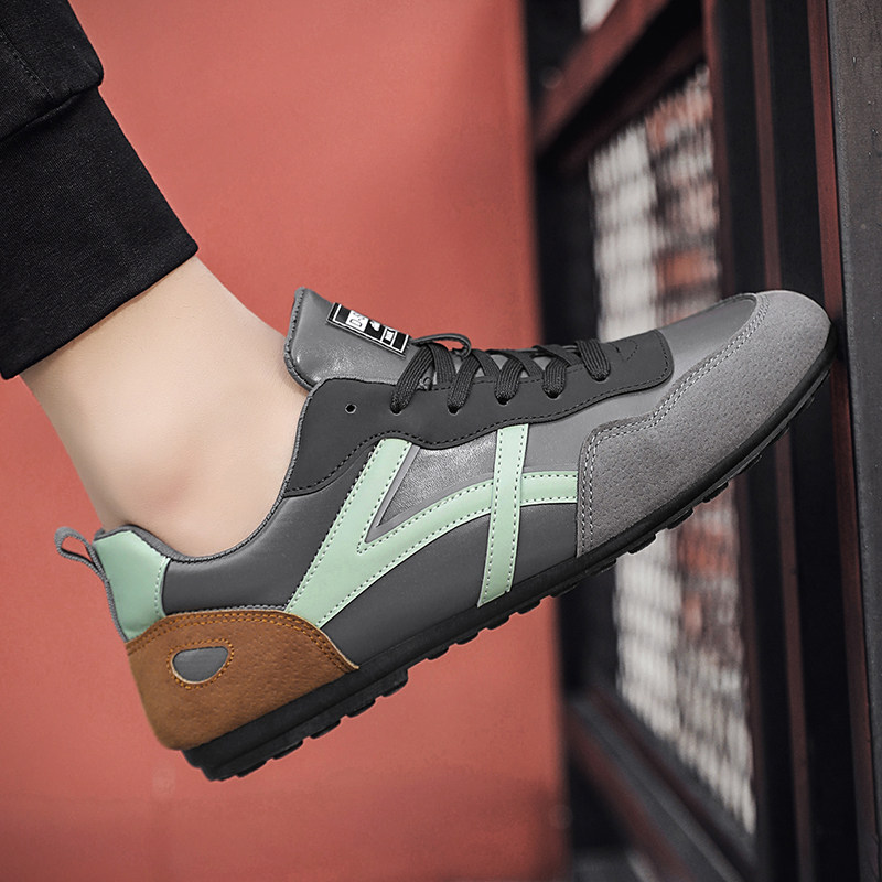 豆豆鞋男士夏季透气运动鞋休闲运动男士皮鞋韩式新潮男鞋2025新款