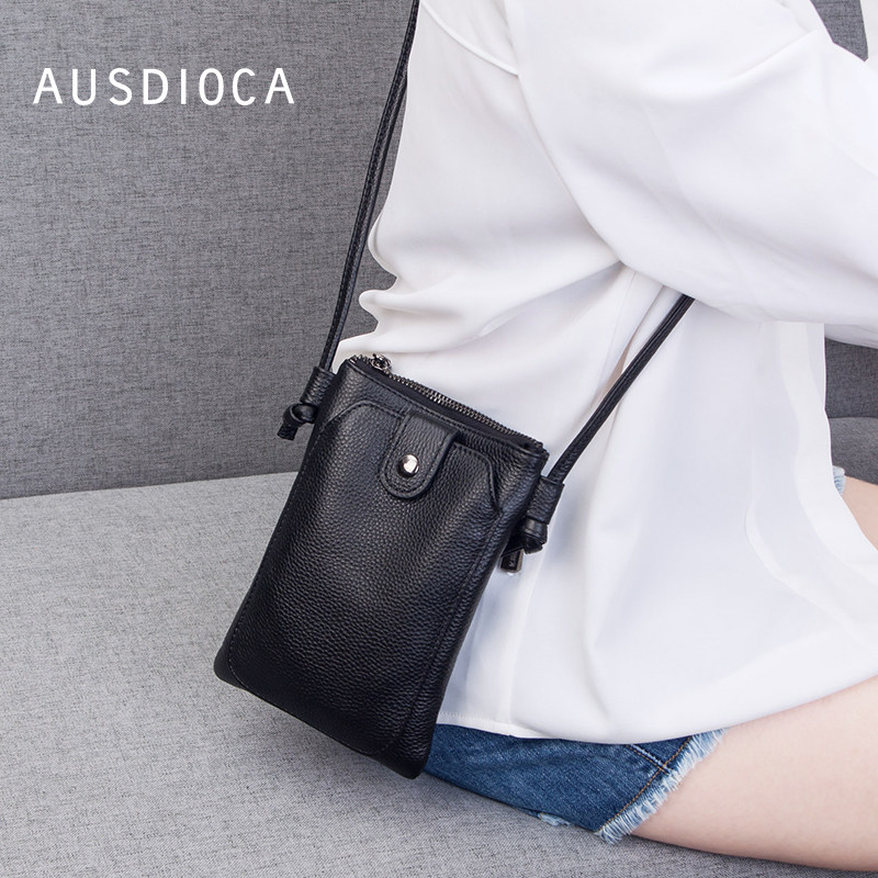 手机包女斜挎真皮百搭2020新款头层牛皮夏天散步小挎包迷你小包包