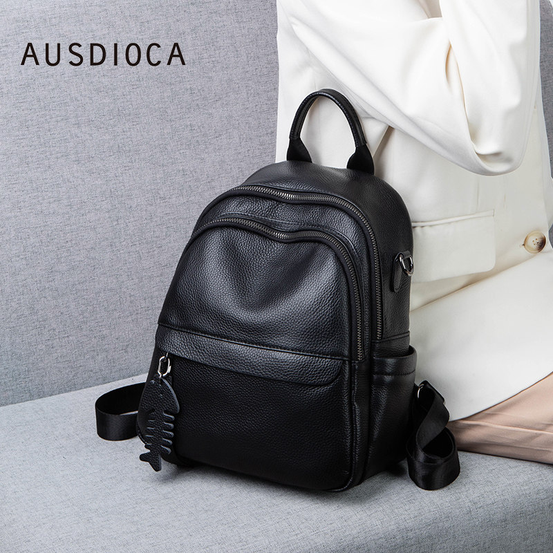 真皮女士双肩包头层牛皮2025新款时尚大容量妈妈包休闲旅行背包女,箱包皮具/热销女包/男包,双肩背包,淘宝优惠券,粉丝福利购,淘宝优惠卷