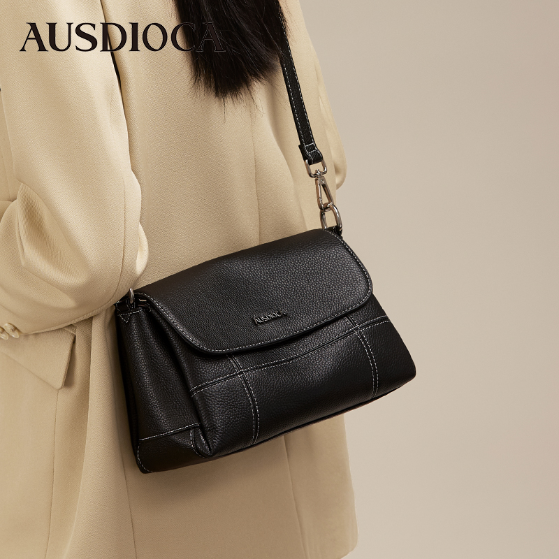 真皮包包女2025新款时尚小方包