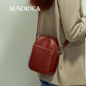 真皮手机包女2025新款 斜挎小包竖款 迷你单肩包头层牛皮女士小挎包