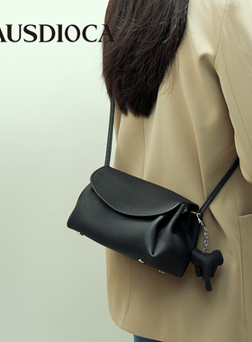 真皮包包女2025新款时尚高级感小方包单肩小包togo牛皮女士斜挎包