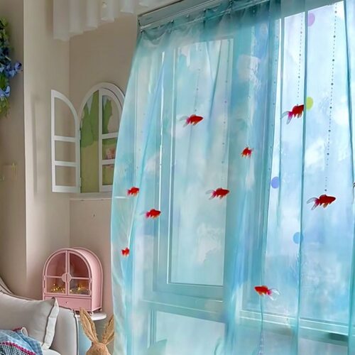 成品金鱼门帘珠链infp梦核亚克力房间卧室隔断窗帘心梦幻礼物