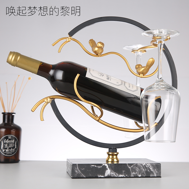 新中式红酒架摆件轻奢架子家用葡萄酒瓶置物架柜高档红酒杯架倒挂