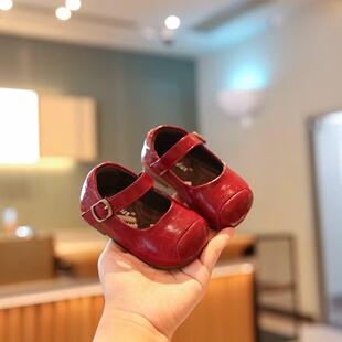 小步点女宝宝公主学步鞋秋冬季红色女宝鞋子软底婴儿过年鞋女童鞋