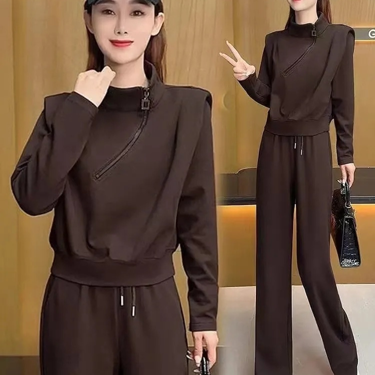 时尚休闲运动套装女2025春秋新款洋气减龄卫衣阔腿裤两件套潮