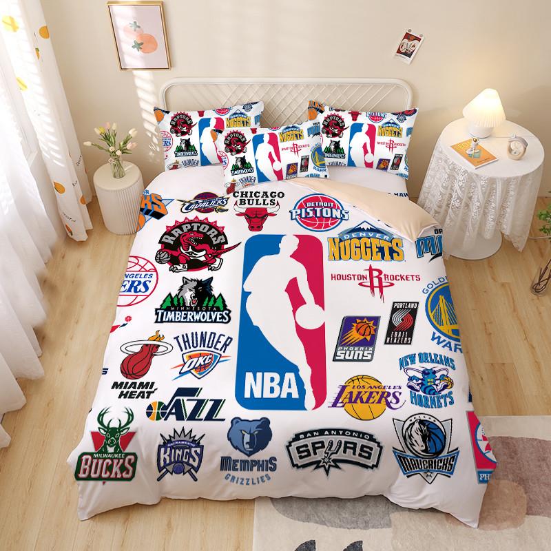 超划算儿童卡通NBA床上用品床单三件套学生宿舍单人男孩卧室篮球