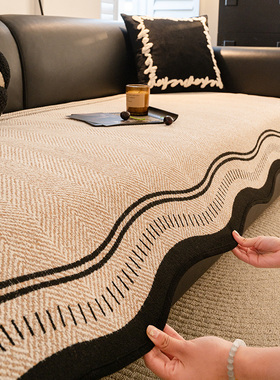 2026新款沙发垫固定防滑四季通用轻奢高级感直排坐垫子一片式盖布