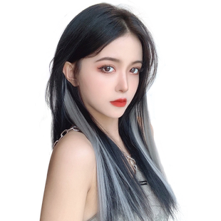 渐变挂耳染发片女夏挑染假发片长发彩色发条接发假头发挂染假发条