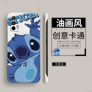 史迪仔适用真我gt手机壳realme卡通gt大师探索版 无边框gtneo闪速q5pro套gt情侣可爱gt2防摔硬壳noe创意Q3网红