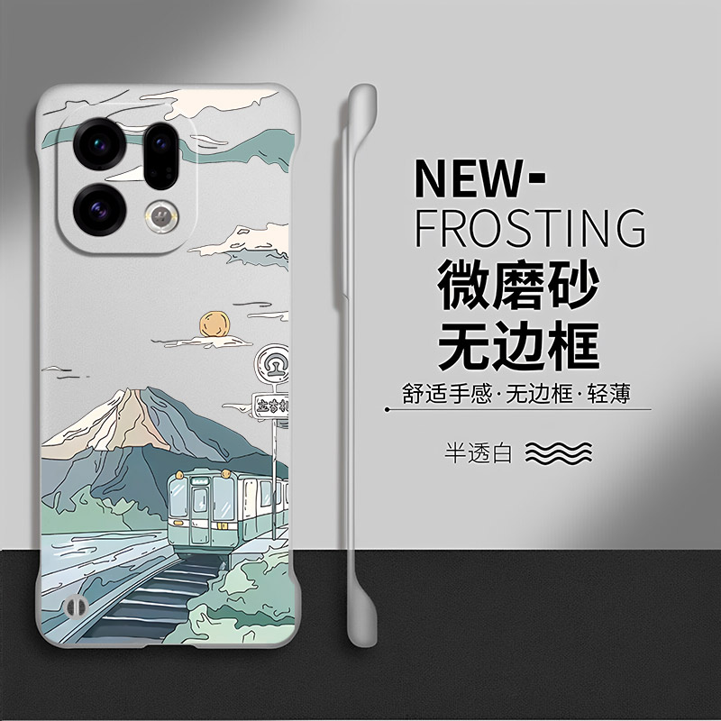 雪山适用oppofindx9手机壳findx8pro保护套x5散热find新款x6pro无边框x7ultra防摔简约x8s+硬壳网红x3透明por