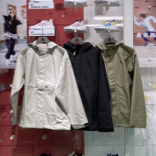 阿迪达斯男装夹克2024冬季新款防泼水宽松运动休闲连帽外套JM9155