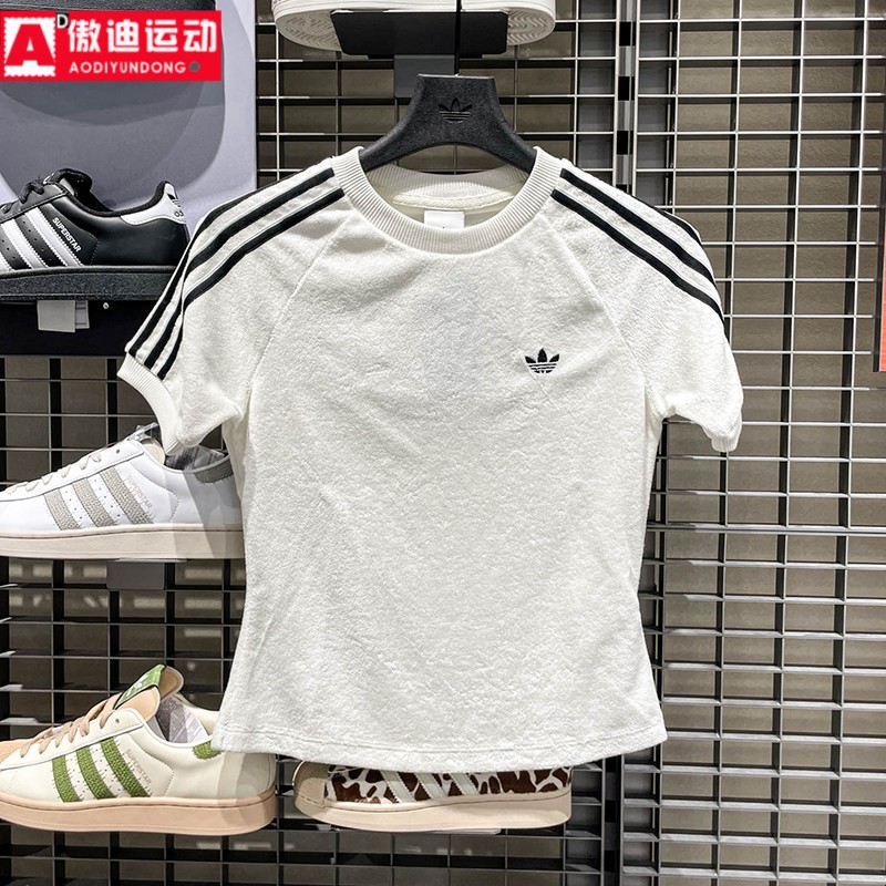 阿迪达斯Adidas三叶草女子2026夏新款透气运动短袖T恤KD1411 1410图片