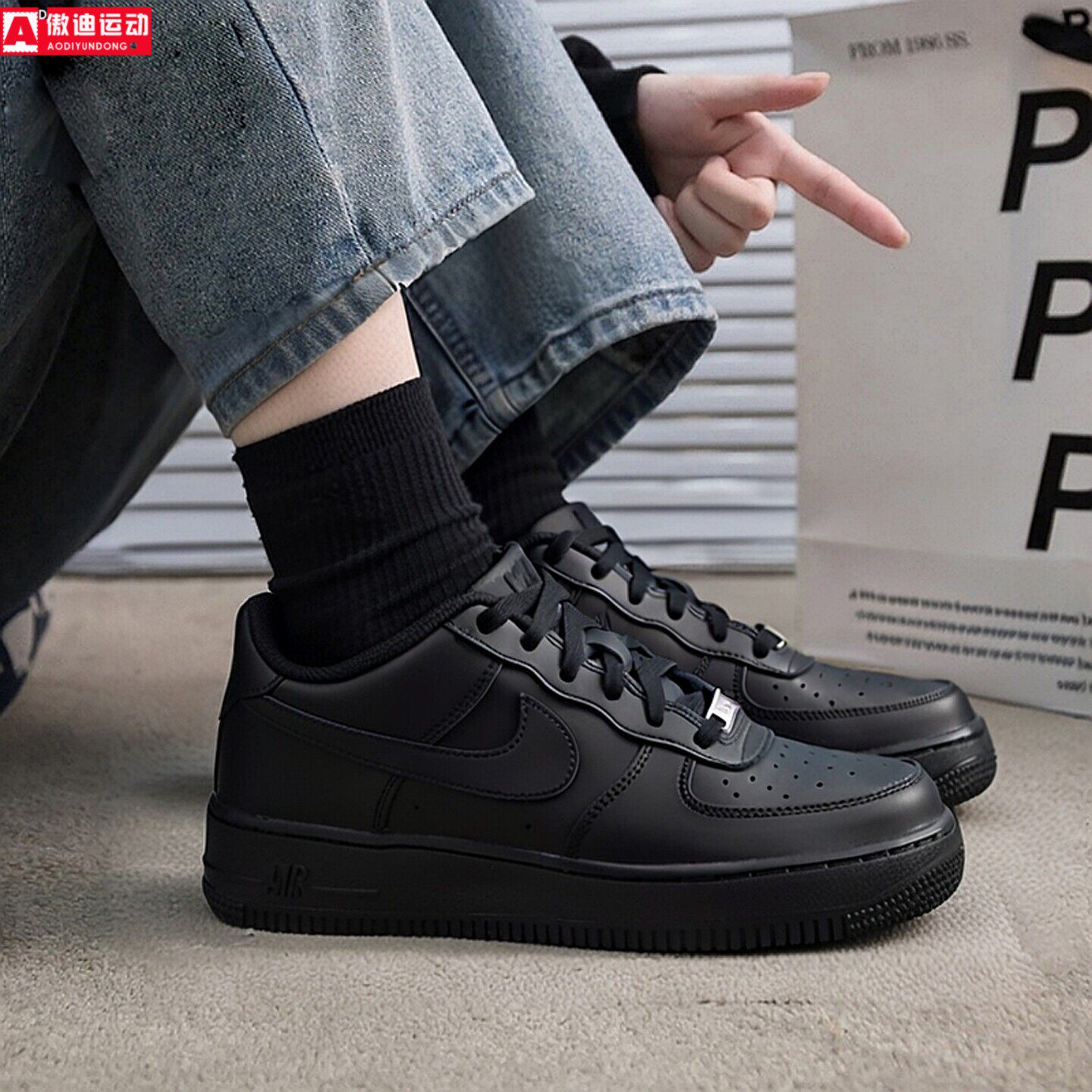 耐克Nike女鞋2026夏新款黑武士板鞋 Air Force 1大童鞋DH2920-001