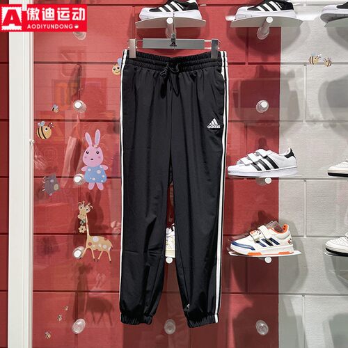 长裤阿迪达斯条纹薄款运动休闲