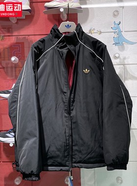 阿迪达斯三叶草男装2025新年款双面穿保暖宽松运动棉服外套KA0821