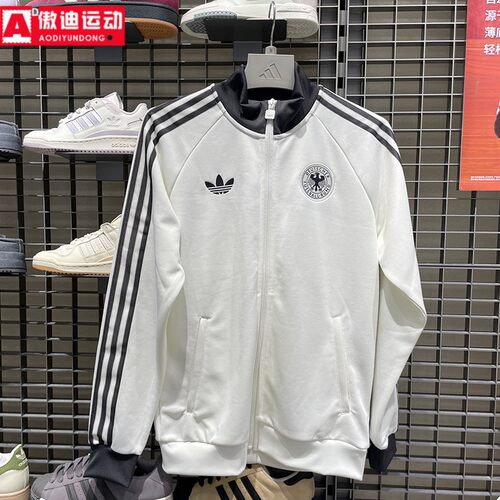 阿迪达斯三叶草2026夏新款男装运动休闲足球风立领夹克外套KG5096