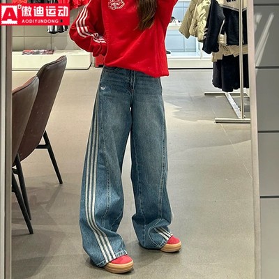 春新款复古宽松运动裤阔腿长裤