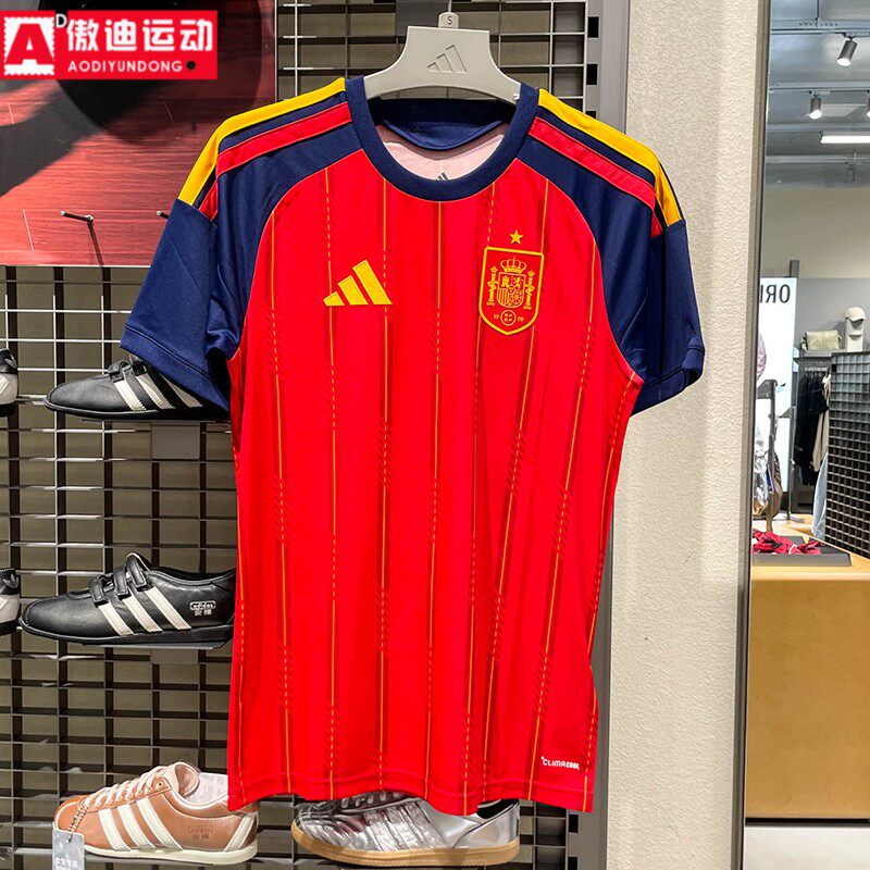 阿迪达斯男装2026夏西班牙主场世界杯球迷版速干透气短袖 JN4390