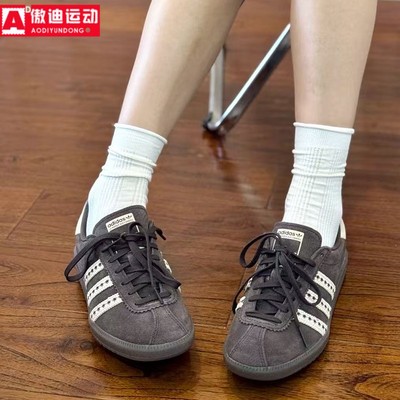 阿迪达斯三叶草女子2025冬新款复古棕色休闲运动板鞋 JS3971 3967