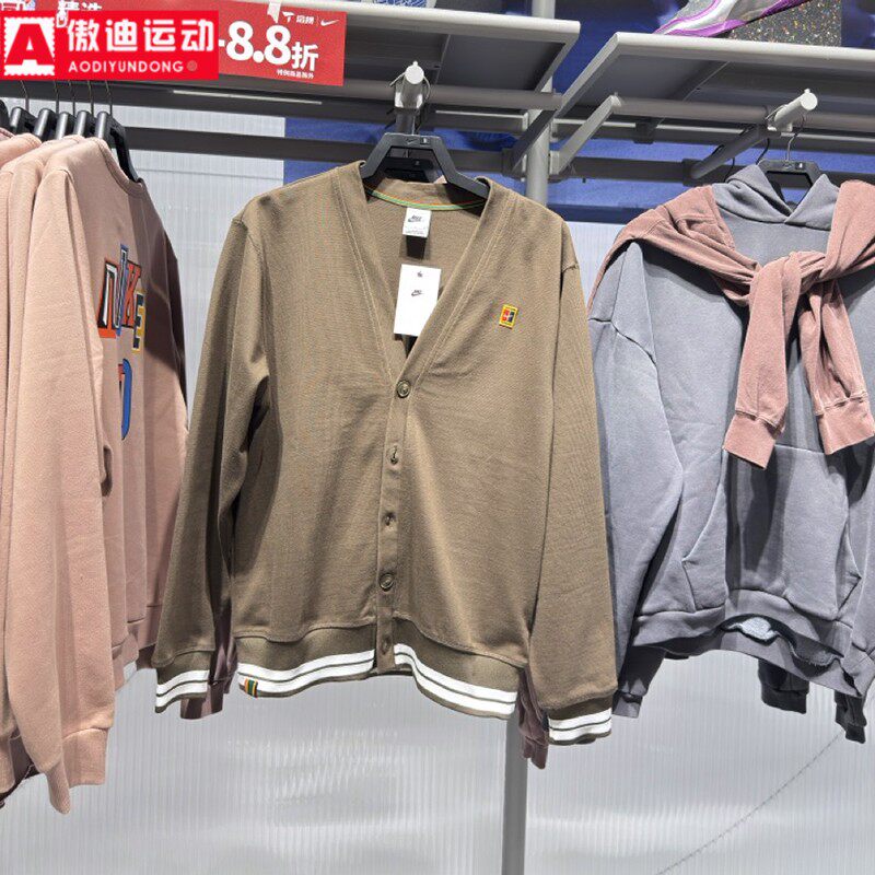 耐克男子夹克2026春款Fairway简约舒适针织休闲V领外套IQ3973-212