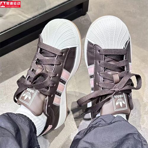 阿迪达斯三叶草女鞋2025冬季新款经典贝壳头板鞋运动休闲鞋JP8167