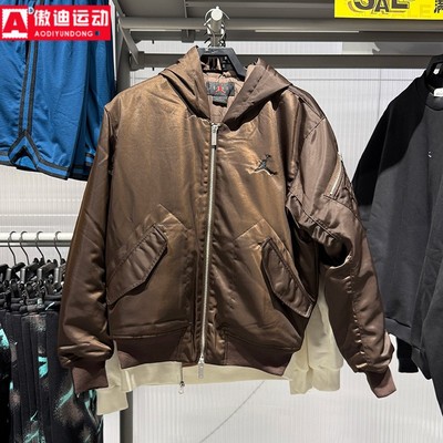 耐克男装2025冬季JORDAN经典宽松梭织保暖连帽棉服外套HV0541-237