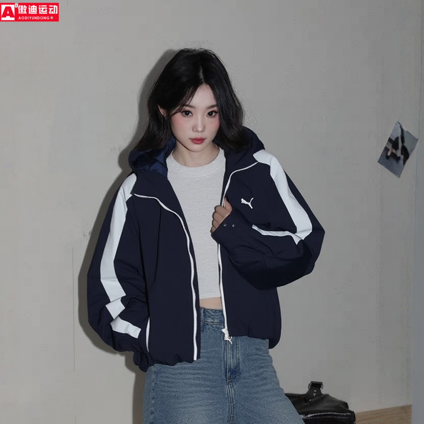 PUMA彪马女装2026春季复古T7拒水保暖夹棉连帽夹克外套 637441-16