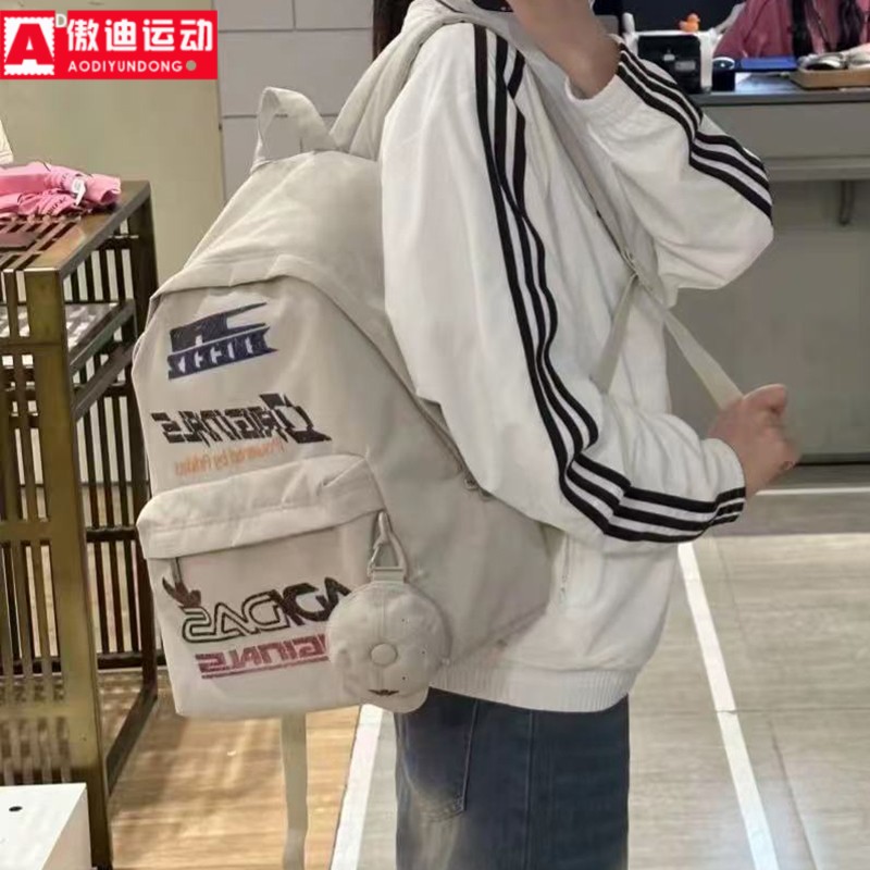 阿迪达斯三叶草男女包2025新款机车风休闲书包运动双肩背包KF2502