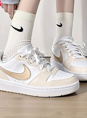 耐克Nike女鞋2026新品经典大童鞋休闲小白鞋COURT板鞋 IR5462-100