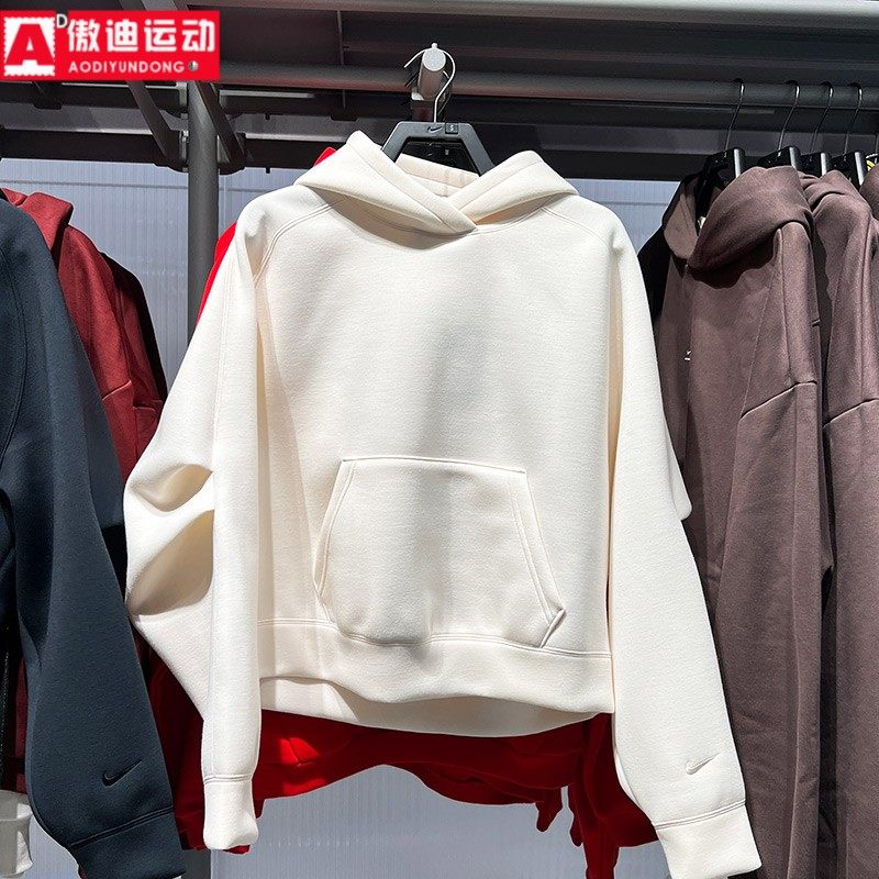 耐克卫衣女装2026春季新款双面针织宽松运动连帽套头衫IF0329-103