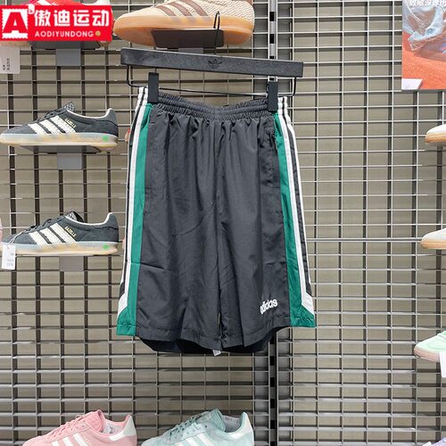 阿迪达斯三叶草男裤2025秋季新品日常梭织宽松运动休闲短裤JX3077