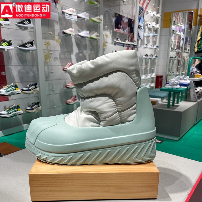 阿迪达斯三叶草女鞋2024冬款贝壳头蓬松保暖厚底耐磨休闲靴IG2161图片