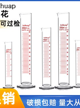 正品葵花玻璃量筒A级可过检直型透明带刻度量杯50 100 200 250ml