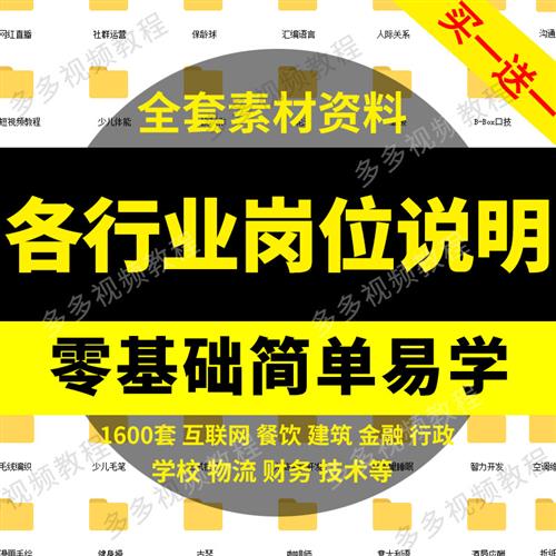 各行业企业公司部门员工岗位说明书T编写应用指南任职责务范围模