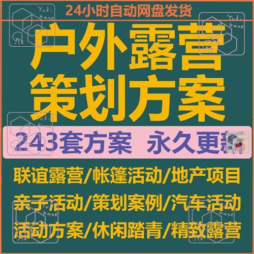 户外露营帐篷y野餐主题活动招商运营营销推广素材策划方案PPT案例