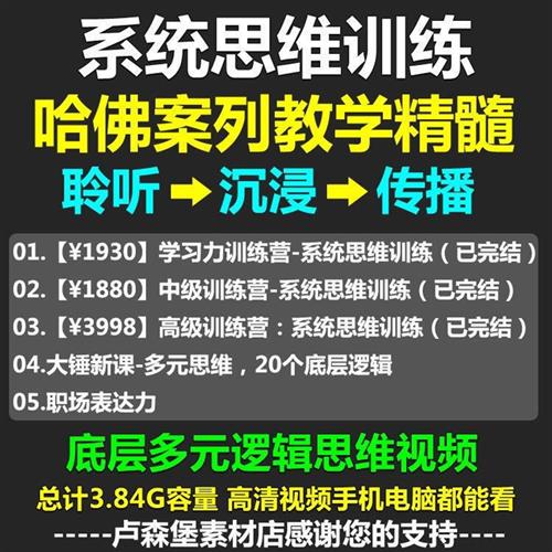 系统思维框架思维学习力低底层多元化思维逻辑视.频课.程T合集思