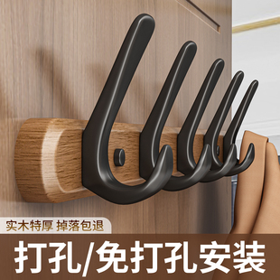 挂钩上墙打孔强力承重入户门挂衣钩高级衣服固定一排墙壁挂衣架