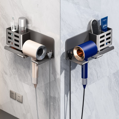 免打孔吹风机架通用带收纳筒